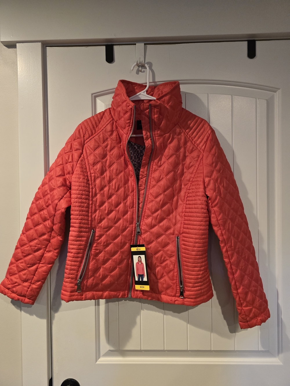 NWT Marc Anthony Quilted Red Zip-Front Puffer Jacket Sz S